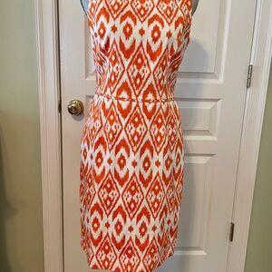 COPY - Orange and White Geometric Print Dress from Nine West.